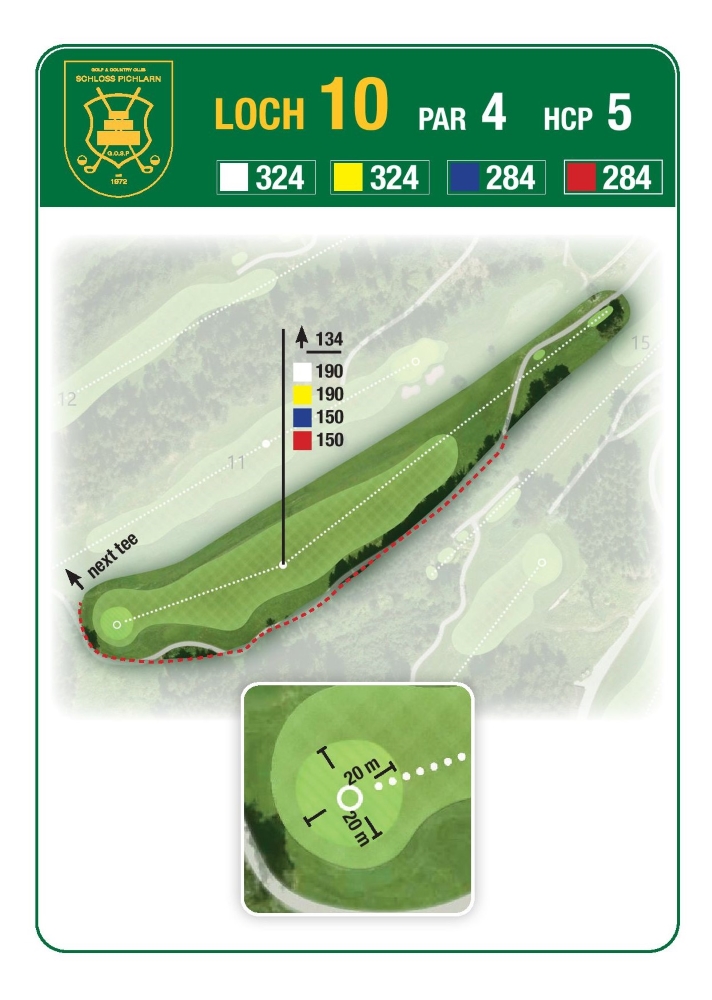 Grafik: Loch 10 am Golf & Country Club Schloss Pichlarn