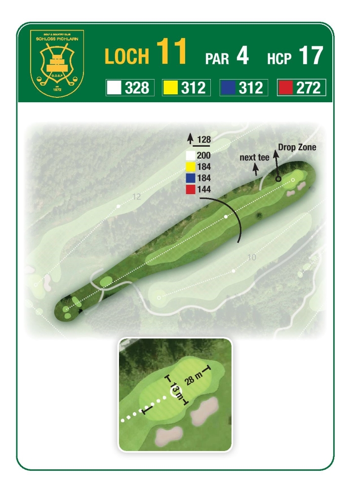 Grafik: Loch 11 am Golf & Country Club Schloss Pichlarn