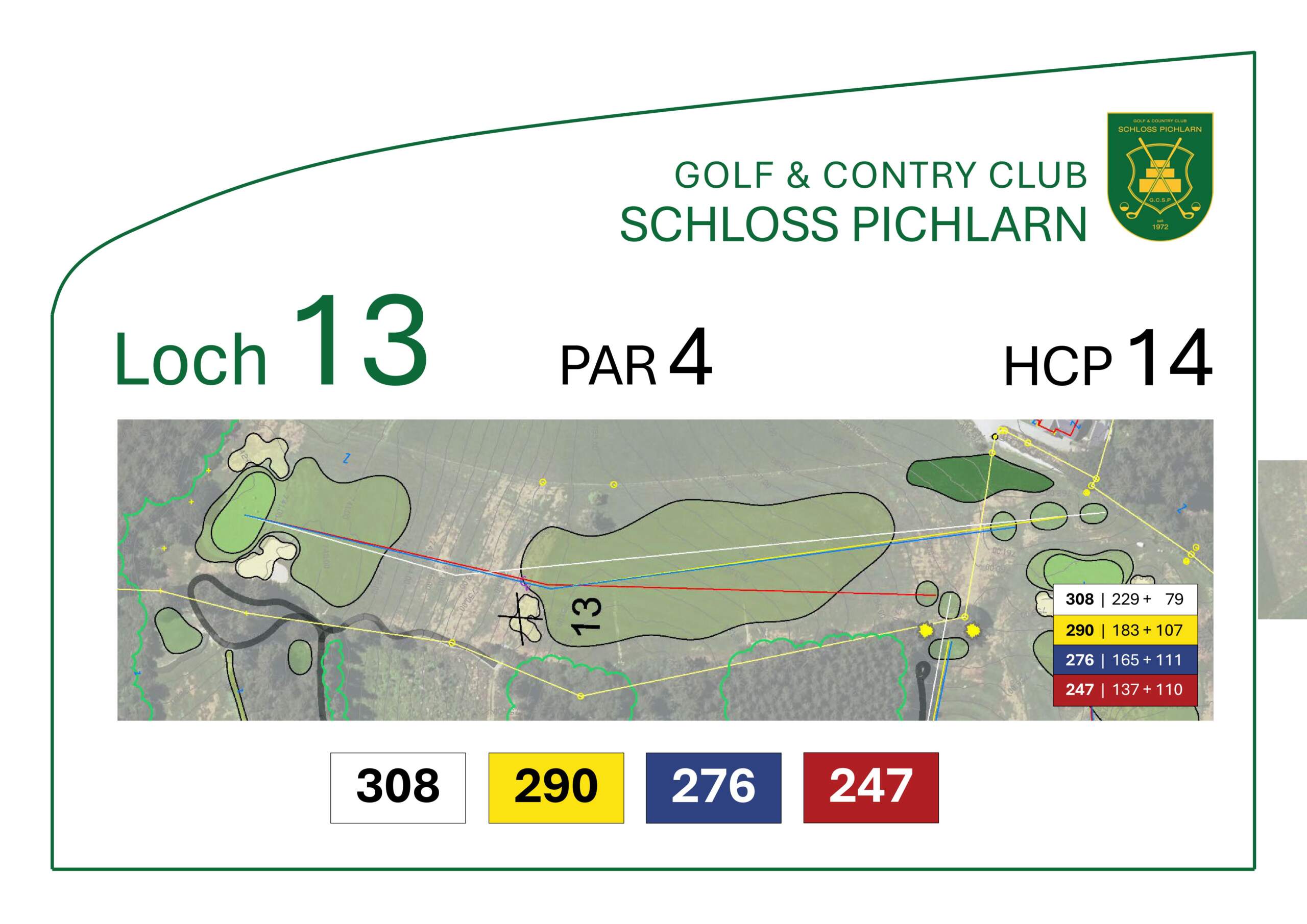 Loch 13 Birdiebook GCC Schloss Pichlarn