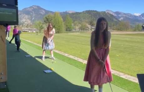 Picture: Golfers at the Let's Golf Day at the driving range